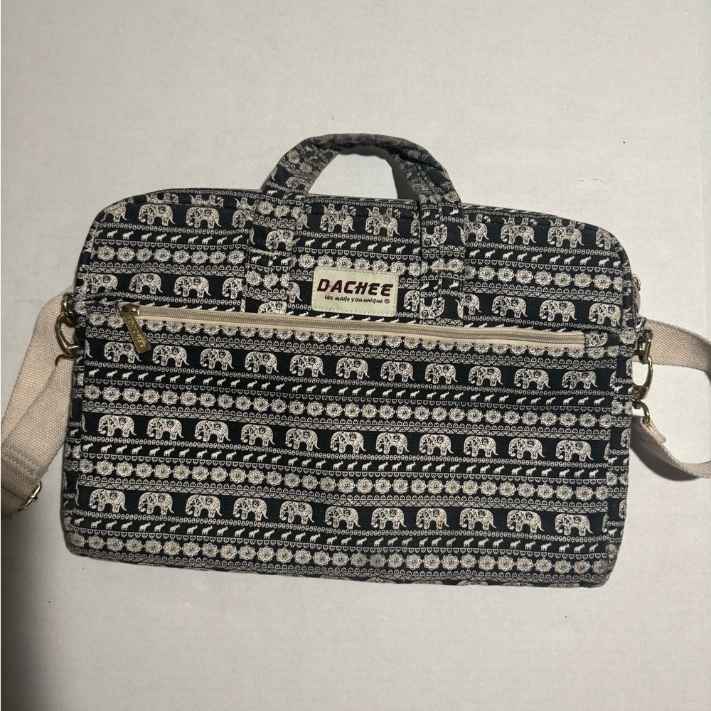 Dachee Black Ivory Elephant Laptop Messenger Bag